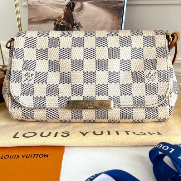 Authentic Louis Vuitton Favorite PM Azue Damier Crossbody Clutch Bag B0698 - Picture 3 of 16